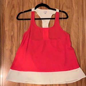 Coral and cream shear tank